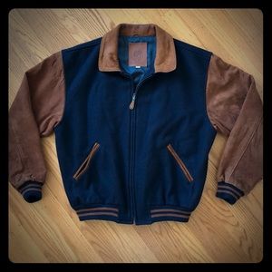 Golden Bear Wool & Suede Varsity Jacket Size L